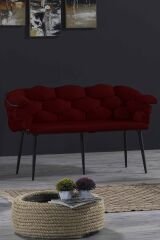 Balon Çay Seti 2+1+1 Bordo - Siyah İskelet