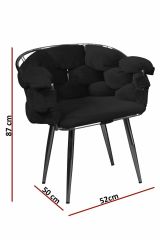 Balon Çay Seti 2+1+1 Bordo - Siyah İskelet