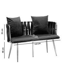 Örgü Çay Seti 2+1+1 Siyah