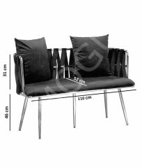 Örgü Çay Seti 2+1+1 Antrasit Gri