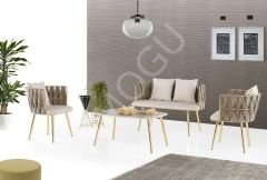 Örgü Çay Seti 2+1+1 Açık Kahve