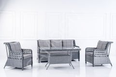 Dimaze Bahçe Seti 3 + 1 + 1 + Masa + 2 Puf