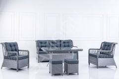 Nergiz Bahçe Seti 3 + 1 + 1 + Masa + 2 Puf