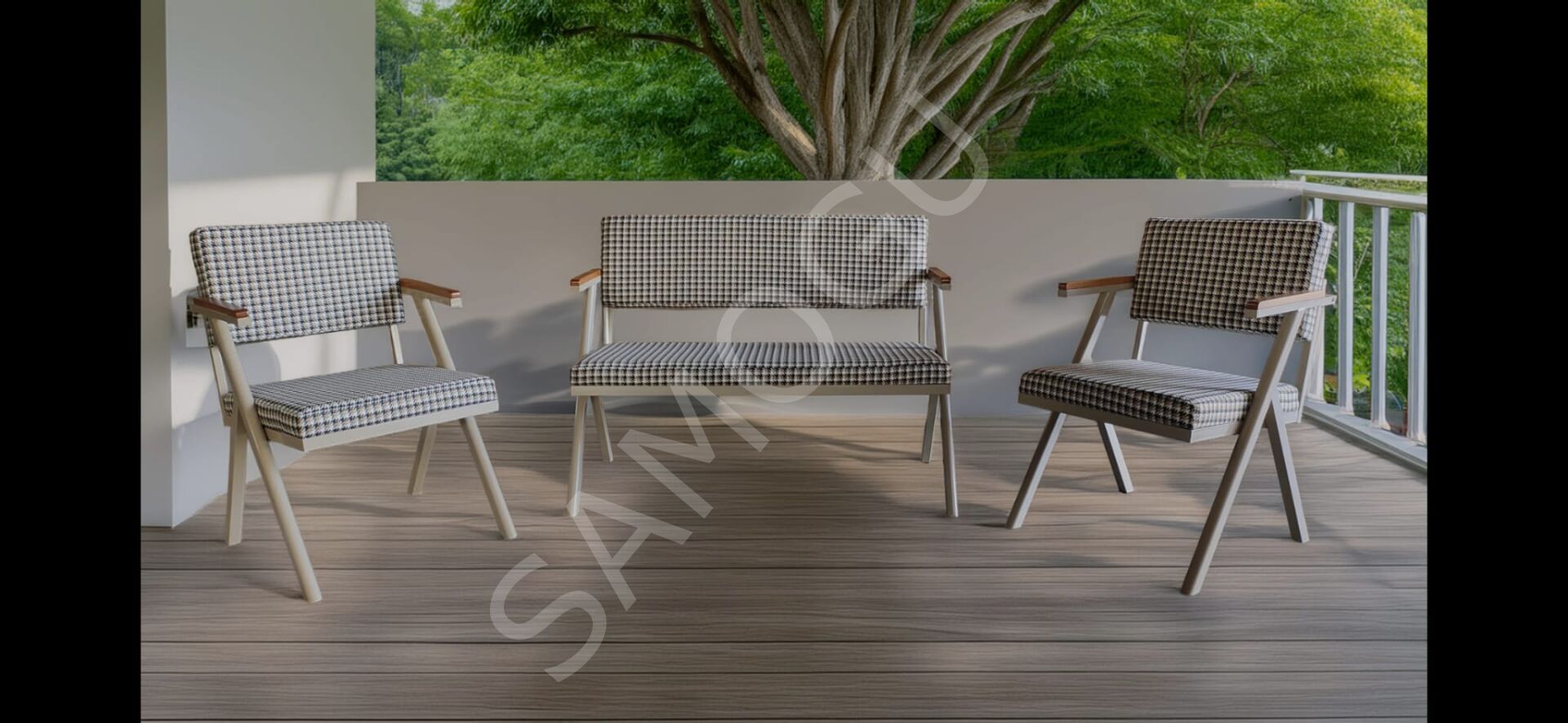 Boston Çay Seti 2+1+1 - Cappucino Bahçe Balkon Takımı