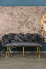 Balon Çay Seti 2+1+1 Antrasit Gri