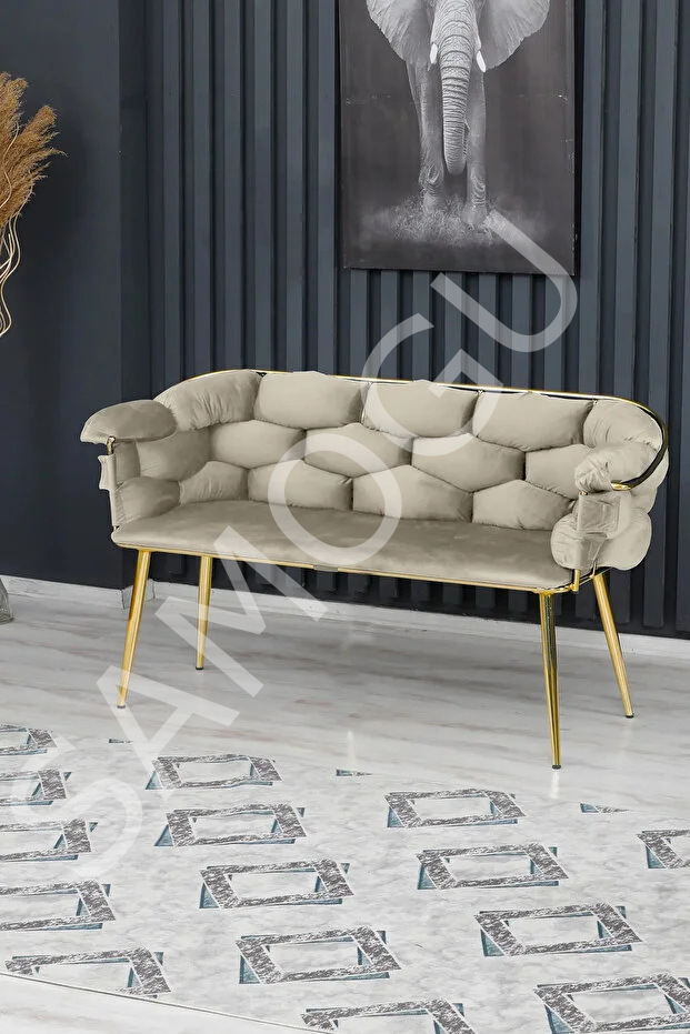 Balon Çay Seti 2+1+1 Bej İkili