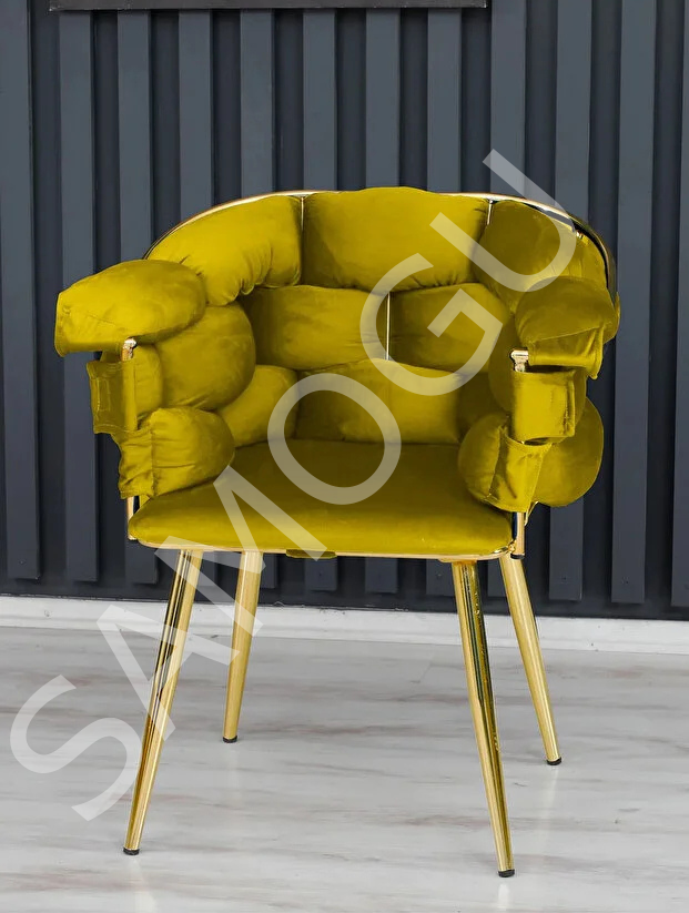 Balon Çay Seti 2+1+1 Hardal Sarı Tekli